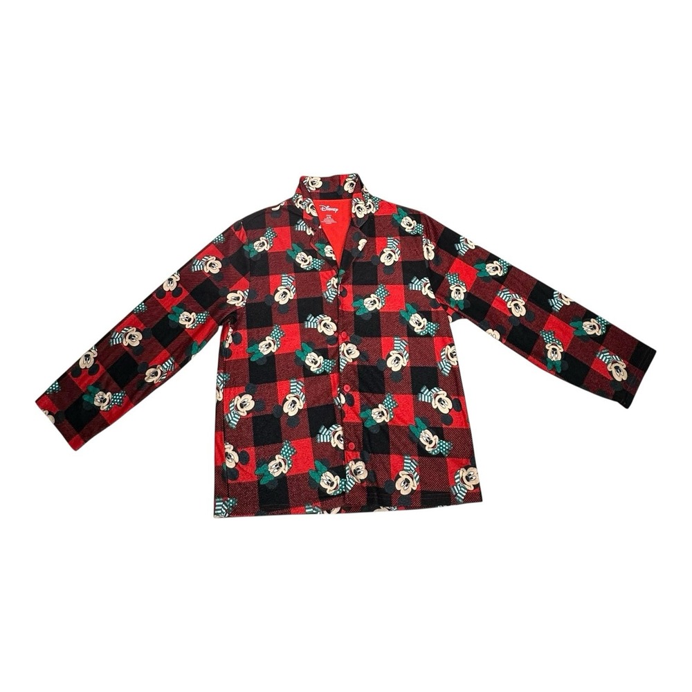 Disney Mickey Mouse Christmas 2 Pc Pajama Set Womens L Long Sleeve Top & Pant - Picture 2 of 12